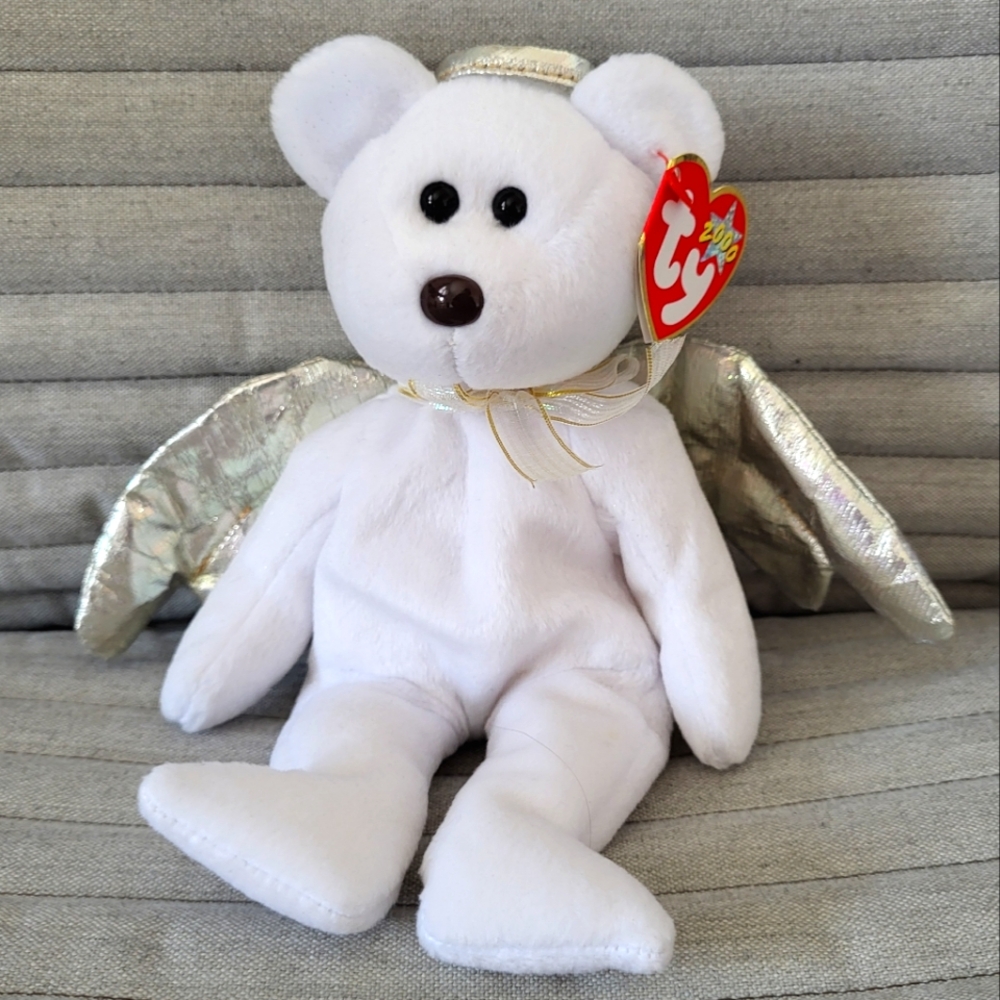 Halo II Beanie Baby Angel Bear 2000 Ty Y2K Plush Retired Vintage Collectible